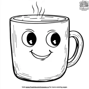 Silly coffee mugs coloring pages