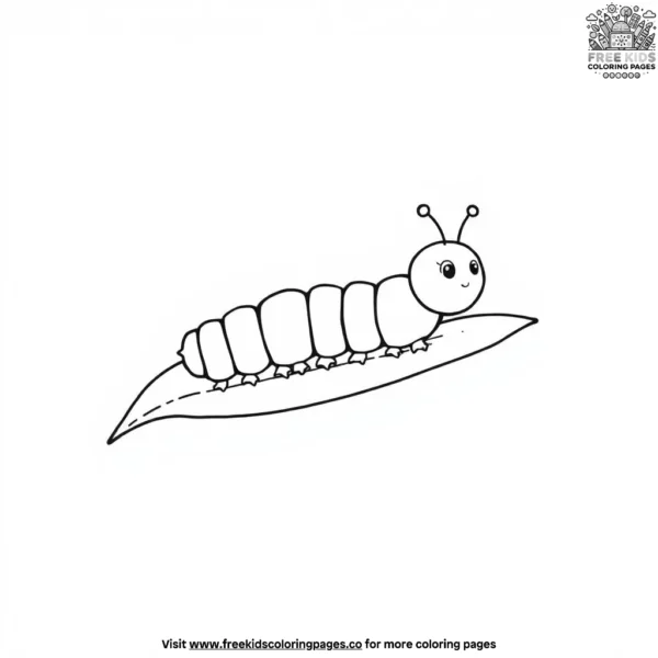 Simple caterpillar coloring pages