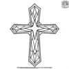 Simple Cross Stained Glass Coloring Pages