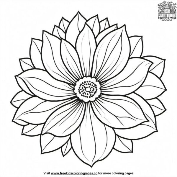 Simple flower coloring pages