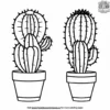 Simple Pot Cactus Coloring Pages