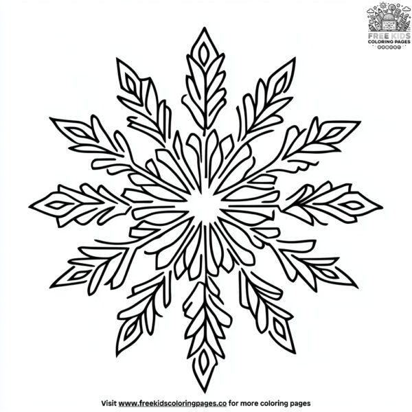 Basic snowflake outline coloring pages