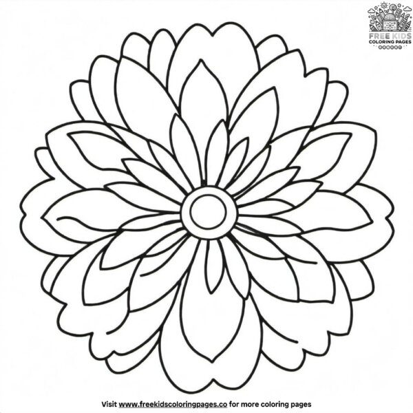 Single flower coloring pages