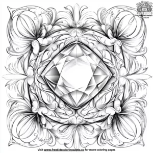 Single Gemstone Zentangle Coloring Pages