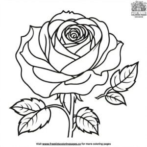 Single Rose Coloring Pages