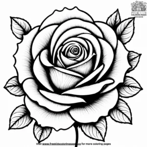 Single Rose Zentangle Coloring Pages