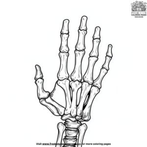 Skeleton hand coloring pages