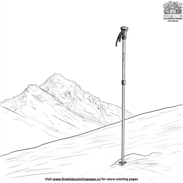 Ski pole coloring pages