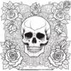 Skulls and Roses Coloring Pages