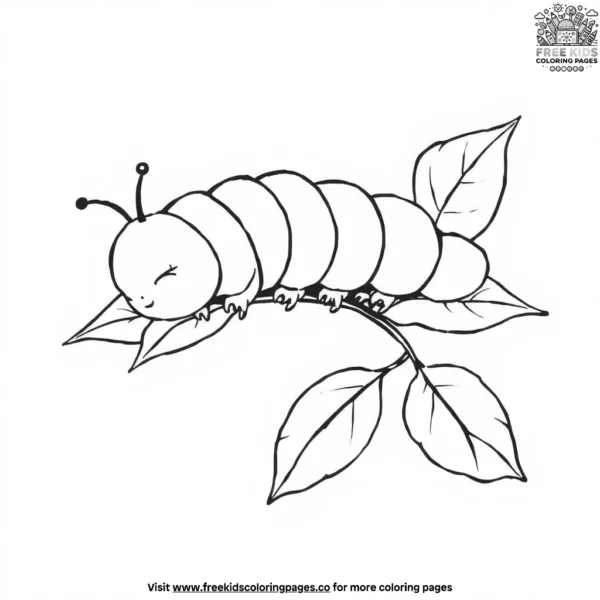 Sleepy caterpillar coloring pages