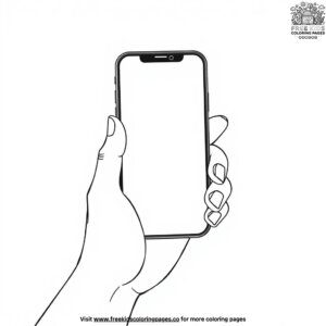 Smartphone in a hand coloring pages