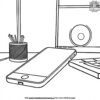 Smartphone on a Desk Coloring Pages