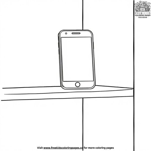 Smartphone on a shelf coloring pages