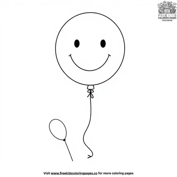 Smiling balloon coloring pages