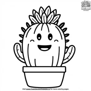 Smiling Cactus Coloring Pages