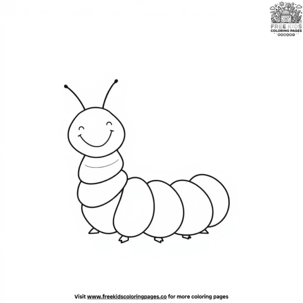 Smiling caterpillar coloring pages