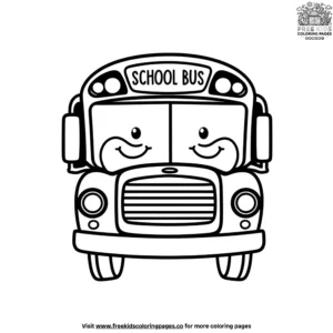 Smiling School Bus Coloring Pages