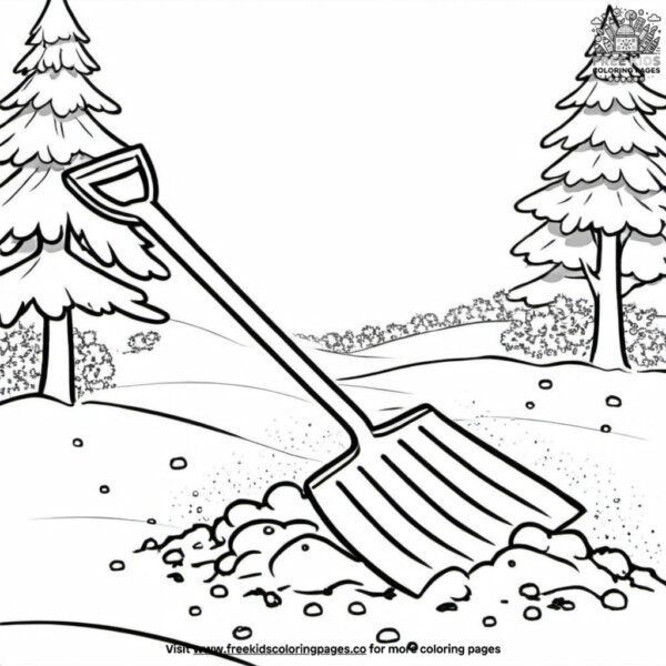 Snow shovel coloring pages