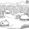 Snow covered Roof Coloring Pages