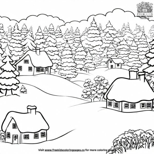 Snow covered roof coloring pages