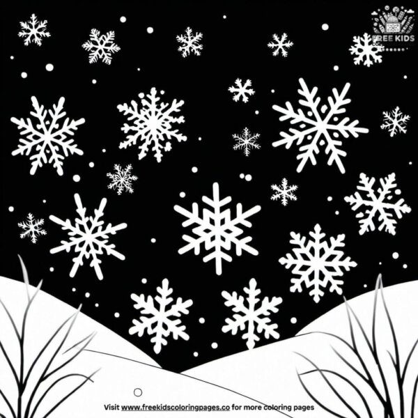 Snowflakes in the air coloring pages