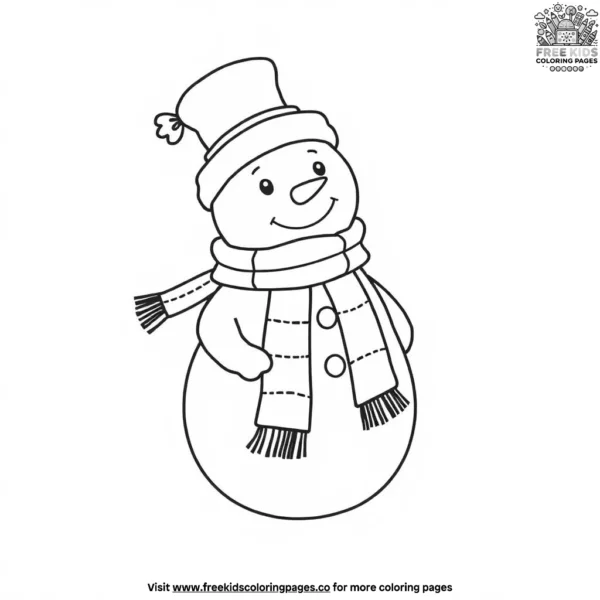 Snowman doll with a scarf coloring pages