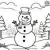 Snowman with a Carrot Nose Coloring Pages