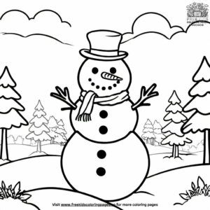 Snowman with a Carrot Nose Coloring Pages