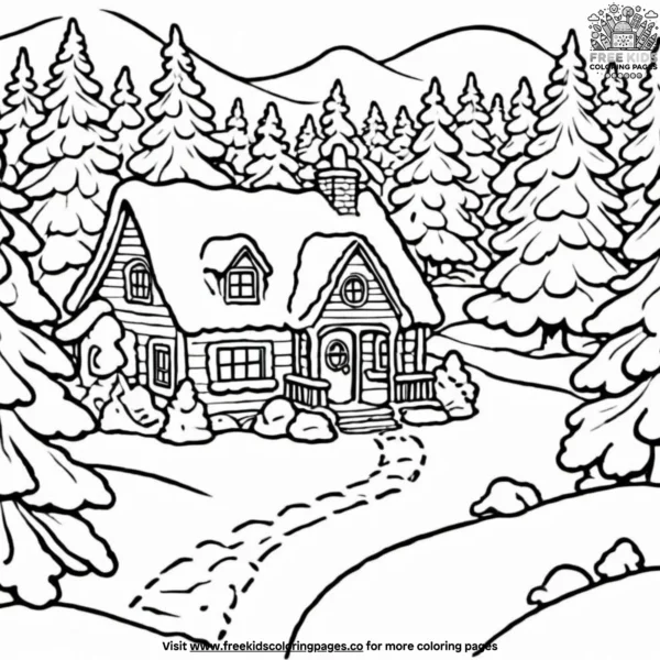 Snowy eve coloring pages