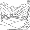 Snowy Landscape Coloring Pages