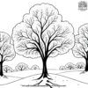 Snowy Tree Coloring Pages