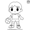 Soccer Player Doll with a Ball Coloring Pages