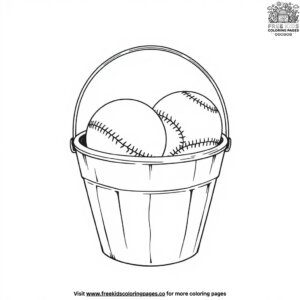 Softball Ball Bucket Coloring Pages