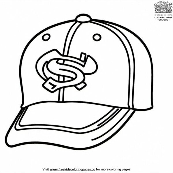 Softball cap coloring pages