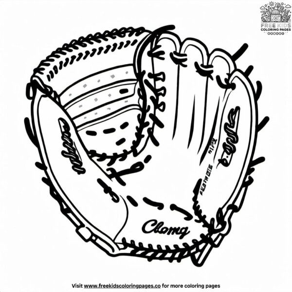 Softball catcher's mitt coloring pages