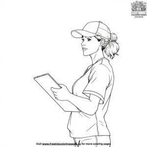 Softball Coach Clipboard Coloring Pages