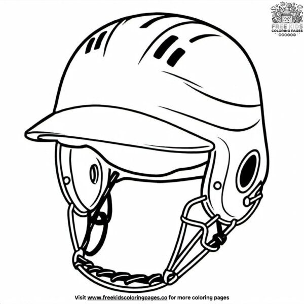 Softball helmet coloring pages