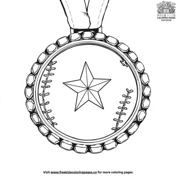 Softball medal coloring pages