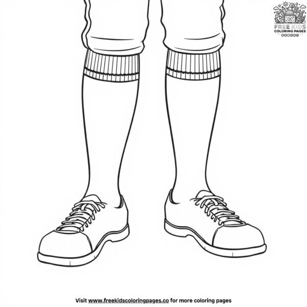 Softball player socks coloring pages