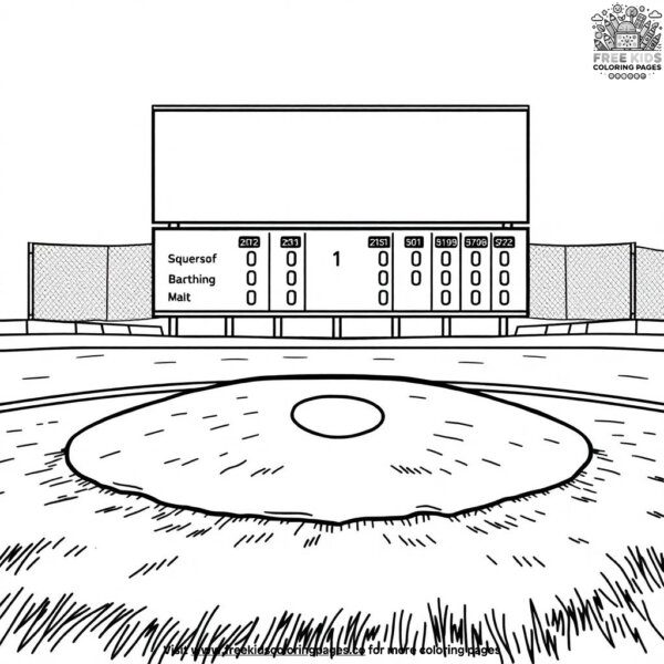 Softball scoreboard coloring pages