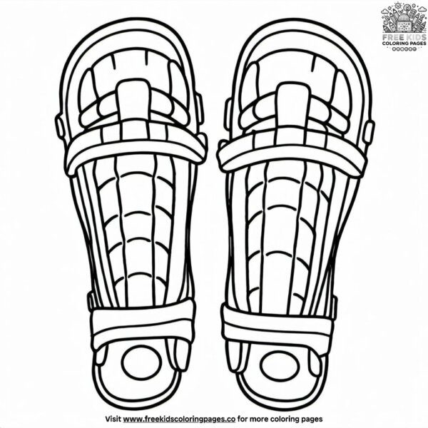 Softball shin guards coloring pages