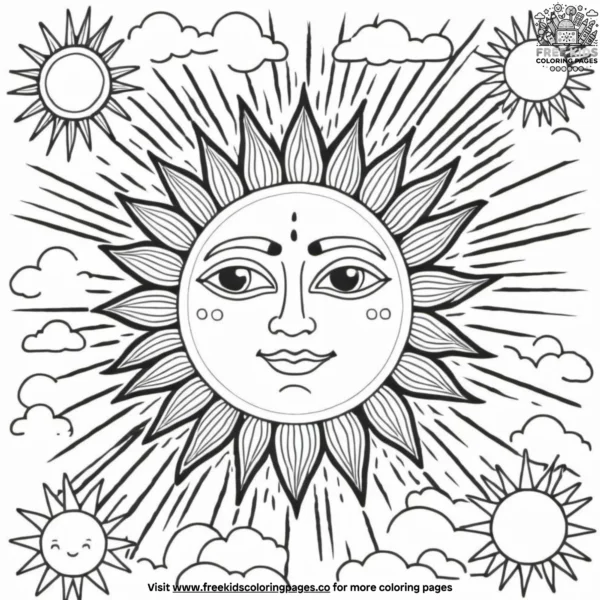 Solar rays coloring pages