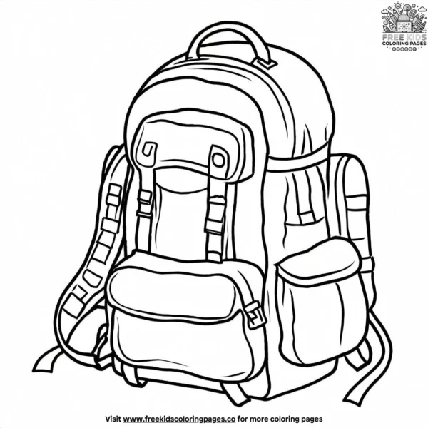 Soldier's backpack coloring pages