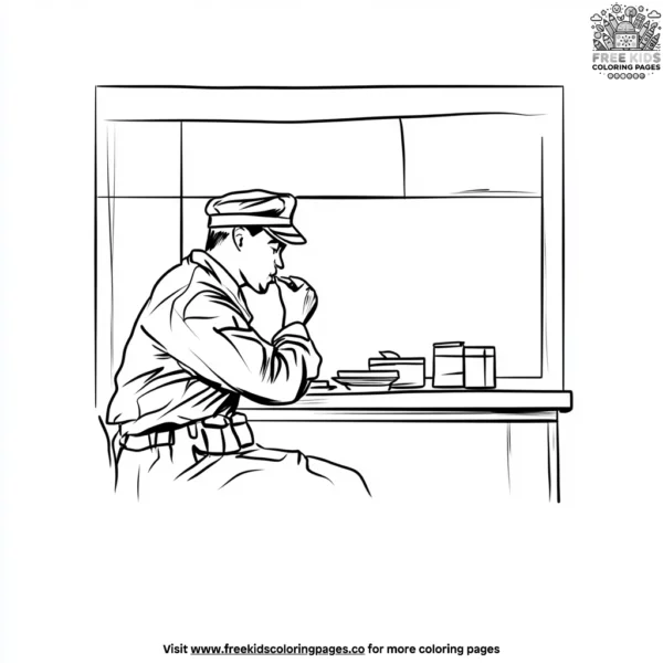 Soldier's canteen coloring pages