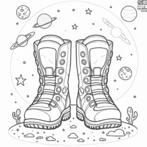 Space Boots Coloring Pages