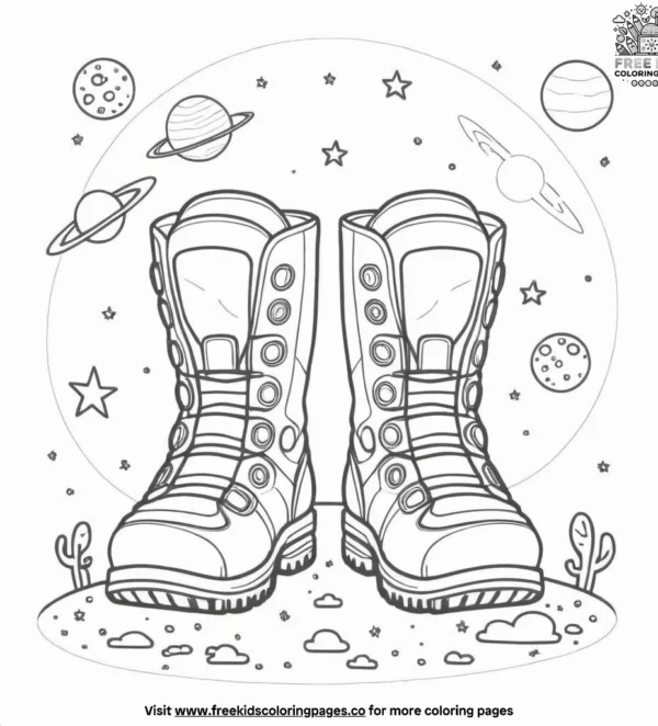 Space boots coloring pages