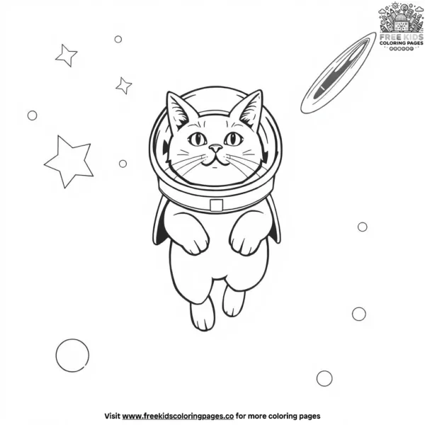 Space cats coloring pages