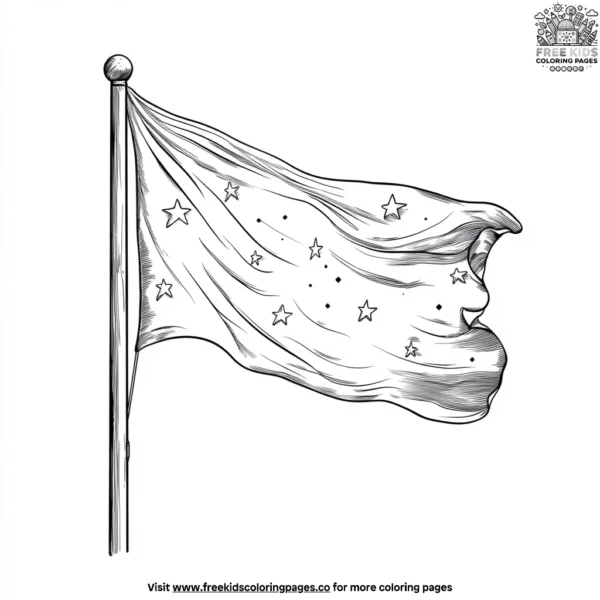 Space flag coloring pages