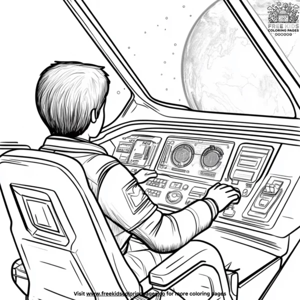 Space pilot coloring pages