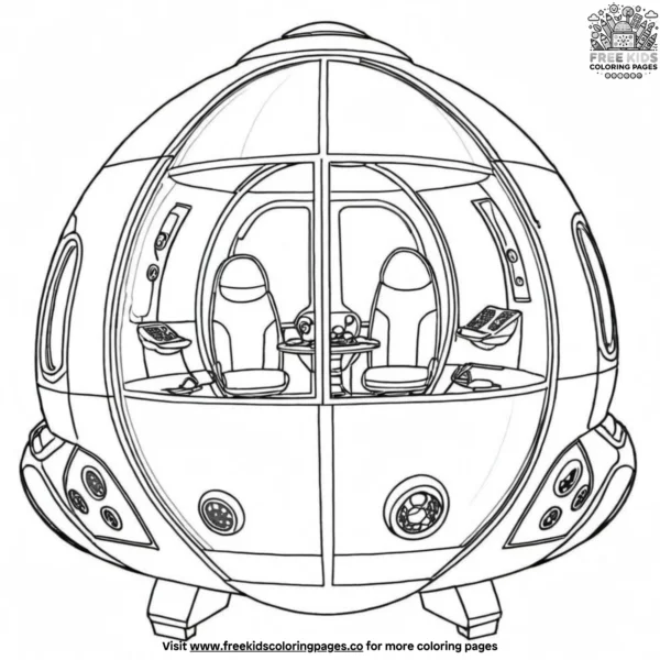 Space pod coloring pages